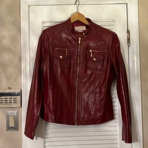 Never worn Michael Kors leather red jacket
